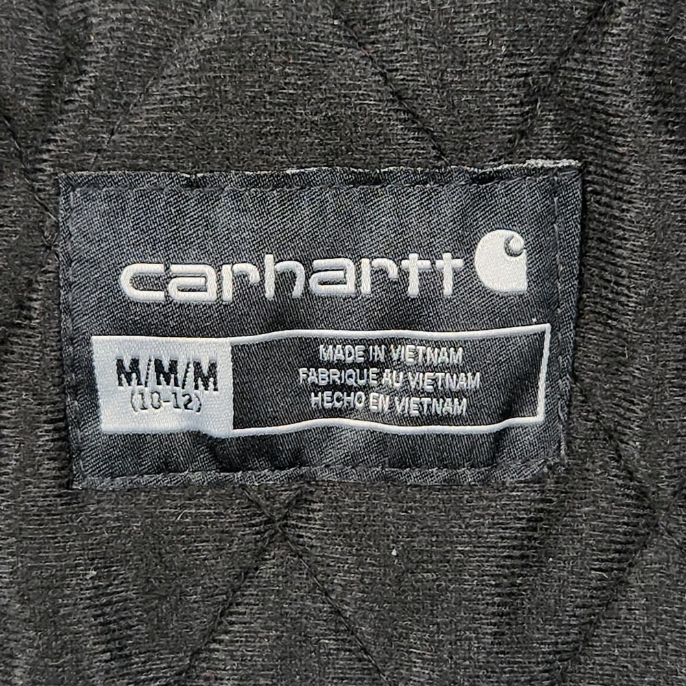 Carhartt Flannel Quilt Lined Active Jacket‎ Youth Medium 10 12 Black OJ8545-B - Picture 4 of 9